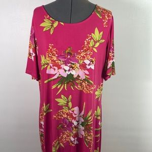 Alexander + Oak Bright Multi Colored Floral Loose Fit Comfortable Dress Size L